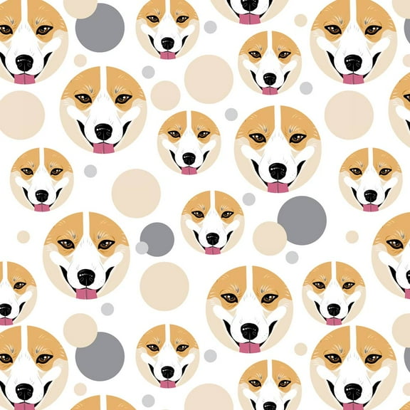 Pembroke Welsh Corgi Face Pet Dog Premium Gift Wrap Wrapping Paper Roll Pattern