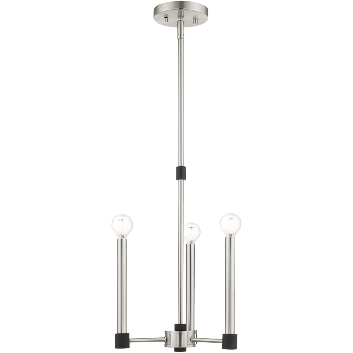 3 Light Brushed Nickel Chandelier with Steel base material