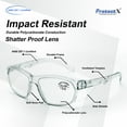 thumbnail image 3 of ProtectX Safety Reading Glasses for Women Men, UV Protection goggles, Anti-Impact Lightweight Glasses, Anti-Fog & Scratch-Resistant, Charcoal Clear, +2.5, 3 of 8