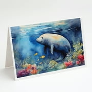 Manatee Greeting Cards Pack of 8 7 in x 5 in