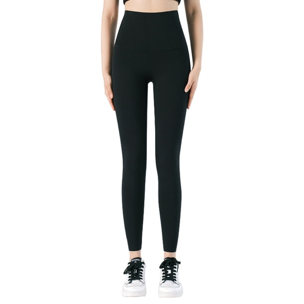 Leggings de cintura alta para mujer - Pantalones cálidos Medias de yoga para correr con control de barriga - Negro para 15 ℃ a 25 ℃ Zhivalor CPB-SSW1344-1
