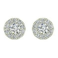 thumbnail image 3 of Halo Cluster Diamond Earrings 0.77 CTW 14K White Gold, 3 of 4