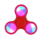 NYFASHION101 3 Speed Controlled Light Up LED Stress Reliever Hand Fidget Spinner, Red
