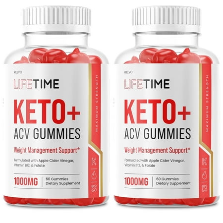 (2 Pack) Lifetime Keto Gummies - Life Time Keto ACV Gummy’s - Supplement for Weight Loss - Energy & Focus Boosting Dietary Supplements for Weight Management & Metabolism - 120 Gummies