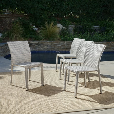 Vera Outdoor Wicker Armless Stacking Chairs with an ...