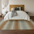 thumbnail image 6 of HomeRoots 668984 5 x 8 ft. Rust Gray & Silver Striped Washable Machine Made Rectangle Area Rug with UV Protection, 6 of 9
