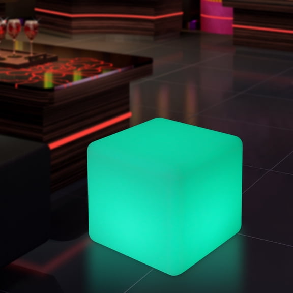 11.8in LED Square Stool Light, 16 RGB Colors Light, Rechargeable Cube Stool with Remote Control for Home Party
