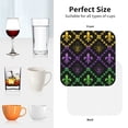 thumbnail image 6 of Lsque Mardi Gra Geometric Pattern 4" Drink Coasters Set of 4, PVC Leather Absorbent Coasters, Table Coaster Set Decorative Coffee Cup Coasters Housewarming Gift -Square, 6 of 6