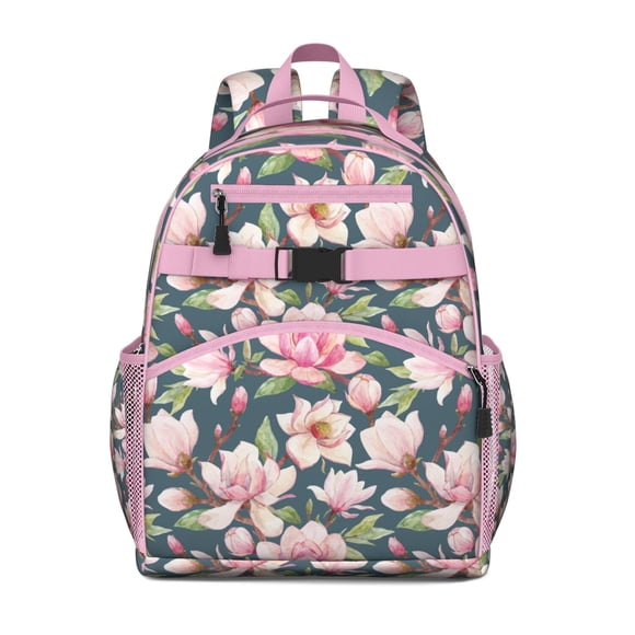 Sac à Dos Floral Aquarelle d'Été pour Étudiants Bretelles Rembourrées Réglables et Boucle de Poitrine Sac à Dos Scolaire Spacieux pour Étudiants Léger et Durable
