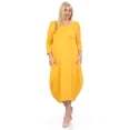 thumbnail image 2 of Pastel by Vivienne Women's Cocoon Midi Dress Plus Mustard XXX-Large, 2 of 4
