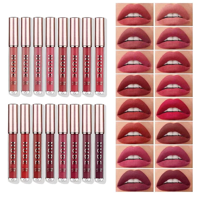 Set de maquillaje LANGMANNI Matte Liquid Lipstick 16 piezas para mujer