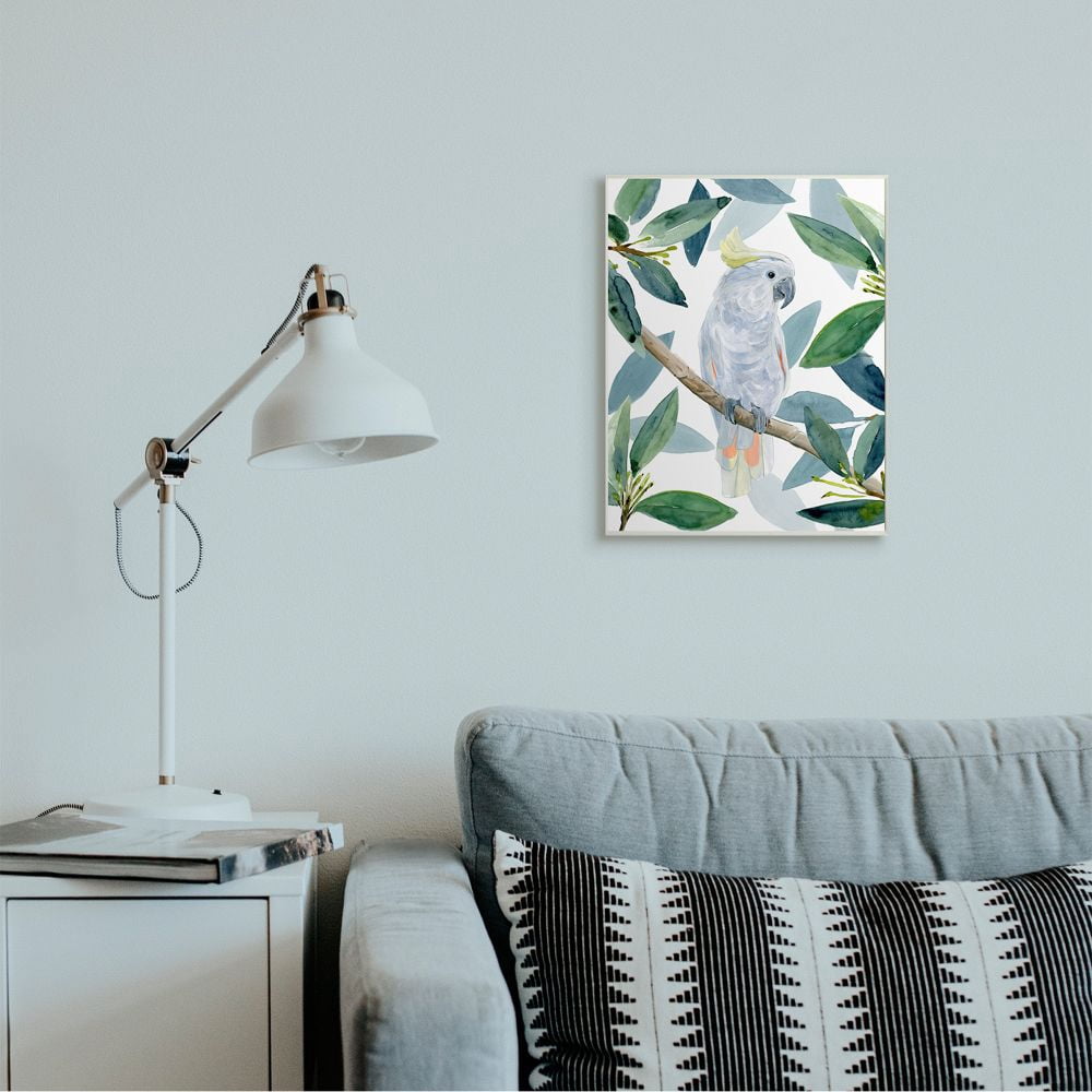 Stupell Industries Tropical Cockatoo Bird Greenery Branches Wall Plaque Design by Annie Warren