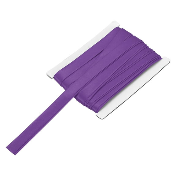 Uxcell Double Fold Bias Tape for Sewing 5/8 Inch x 6 Yards Satin Pre-fold Continuous Binding Tape for Seaming Quilting Hemming Binding DIY Crafts, Purple