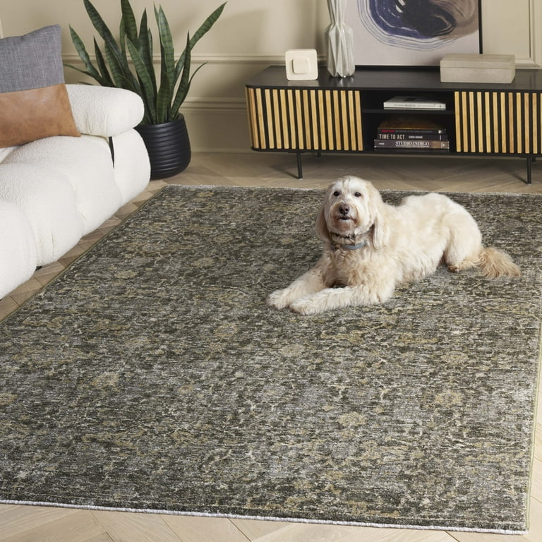 SAFAVIEH Vintage Overdye Lagrange Oriental Area Rug, Green/Grey, 8