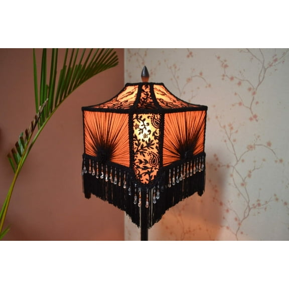 BespokeByNikita Black Lace & Chiffon Square Lampshade