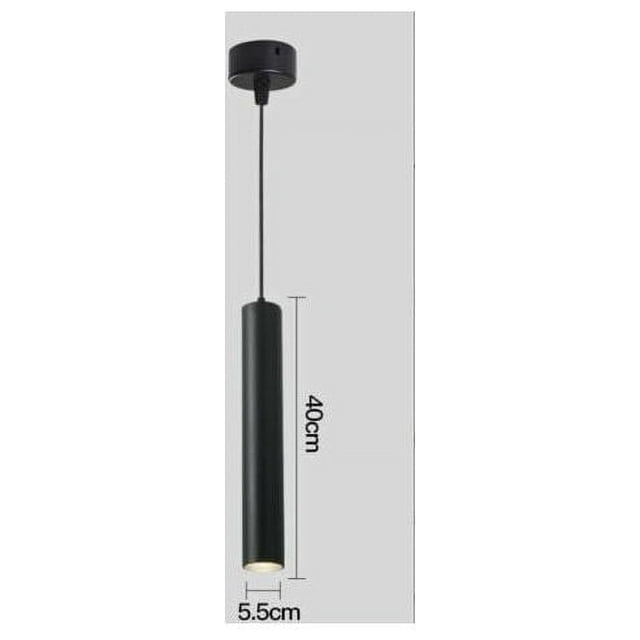 Lámpara colgante de tubo largo Lámpara colgante LED creativa minimalista Luz de techo nórdica Decoración de arte moderno para comedor Cocina Isla Luminaria (negro)