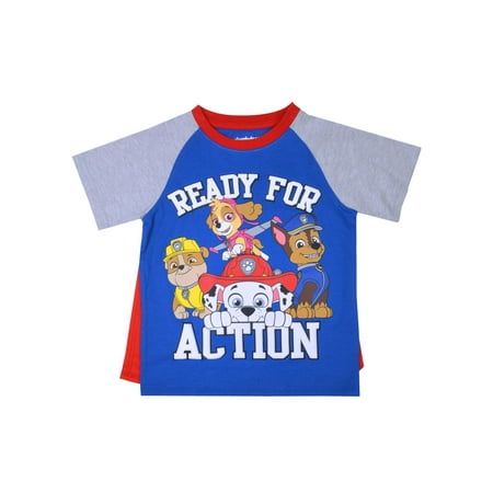 Paw Patrol Toddler Boy Raglan Sleeve T-Shirt with Cape