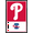 Black Framed Version, variant on MLB Philadelphia Phillies - Logo 22 Wall Poster with Pushpins, 22.375" x 34"