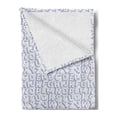 thumbnail image 2 of Cartoon Soft Flannel Fleece Throw Blanket, Monochrome Pattern with Uppercase Alphabet Graphic Hand Drawn Letters, Cozy Plush for Indoor and Outdoor Use, 50" x 70", Blue Violet and White, by Ambesonne, 2 of 5