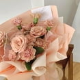 thumbnail image 5 of 1 set 1 bag Polyester Flower Bouquet Wrapping Mesh Paper with ABS Plastic Imitation Pearl Edge Bouquet Packaging Paper Wrinkled Wavy Net Yarn for Valentine's Day, 5 of 6