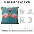 thumbnail image 6 of COMIO  Pink Flamingo Throw Pillow Covers Flamingo Standing on Tropical Leaves and Green Background Pillow Cases Outdoor Pillows Cushion Cover 2pc, 6 of 6