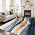 thumbnail image 2 of Abstract Color Block Area&nbsp;Rug 6x9ft Colorful Line Curve Linen Texture Non-Slip&nbsp;Washable Square&nbsp;Rugs Soft Felt Indoor Floor Mat for Bedroom Kitchen Living Room Bathroom, 2 of 9