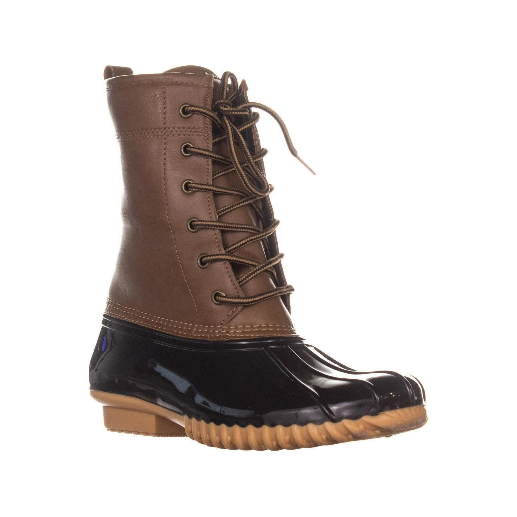 The Original Duck Boot by Sporto Ariel Lace Up Duck Rain Boots Tan Brown Walmart