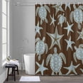 thumbnail image 5 of Marine Life Bathroom Shower Curtain, Vintage Blue Sea Turtles Starfish Black Background Waterproof Washable Soft Bath Curtain for Bathtub Decor with 12 Hooks&Grommet, 48x72 Inch, 5 of 9