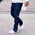 thumbnail image 2 of Mens Baggy Cargo Pants Streetwear Tactical Pants Lightweight Tapered Trousers Side Split Snap Buttons Hiking Joggers, 2 of 5