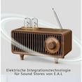 thumbnail image 3 of Retro Radio with Bluetooth, FM AM SW Kitchen Radio Retro Battery Radio Portable Nostalgic Radio Battery Operated Retro Radio Wood with Bluetooth 5.0 Yellow, 3 of 8