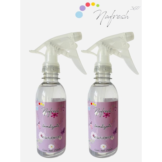 Aromatizante Ambiental y de Telas Aroma Walflowers 2 Pack 250 ml Nafresh 360° Casa/Auto/Telas