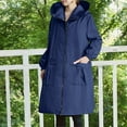 thumbnail image 6 of BODOAO Women's Long Raincoats Rain Jacket Waterproof Hooded Windbreaker Lightweight Coat for Outdoor Women's Extended Hood Thin Work Clothes Household Rainproof and Windproof Use Coat Navy 4Xl, 6 of 9