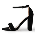 thumbnail image 2 of J. Adams Shirley High Silver Comfortable Heels for Women | Open Toe Ankle Strap Block Sandal, 2 of 6