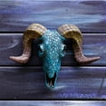 thumbnail image 4 of Adornos colgantes de pared con forma de calavera de oveja azul, fondo punk, decoración de pared, colgante de pared tridimensional, 4 of 7