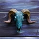 thumbnail image 4 of Adornos colgantes de pared con forma de calavera de oveja azul, fondo punk, accesorios de decoración de pared, colgante de pared tridimensional, calavera de oveja colgante de pared, 4 of 9