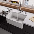 thumbnail image 1 of ALFI brand AB503 23-Inch Fireclay Single Bowl Farmhouse Kitchen Sink, White, 1 of 1