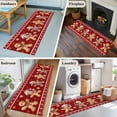 thumbnail image 5 of Gingerbread Christmas 2'x6' Runner Rugs for Hallway Kitchen Bedside Non Slip Washable, Red Golden Snowflake Winter Xmas Entryway Rug Runners with Rubber Backing, Long Carpet Runner for Laundry Room, 5 of 8
