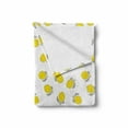 thumbnail image 2 of Lemons Soft Flannel Fleece Throw Blanket, Detailed Hand Drawing Upside Lemon Fruits with Decolored Leaves, Cozy Plush for Indoor and Outdoor Use, 60" x 80", Black White and Yellow, by Ambesonne, 2 of 6