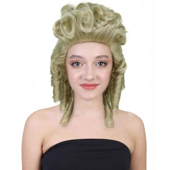 HPO | Adult Women's Colonial Blonde Curly Wig | Historical | Breathable Capless Cap