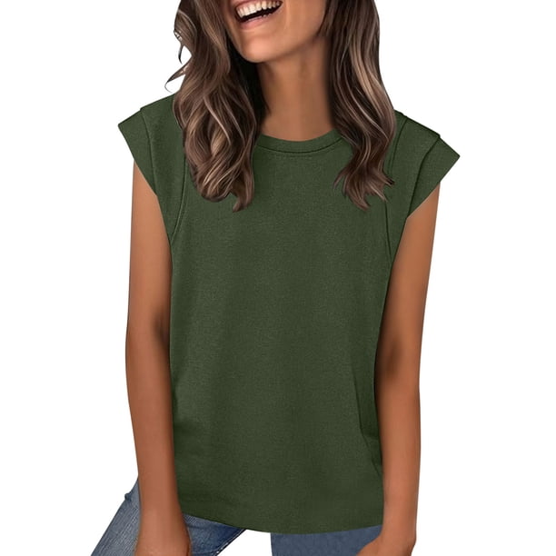 Camisetas de Mujer Suelto Ajuste 1/2 Manga Cuello Casual Lindo Impreso Superior Suave Estiramiento Blusa de Poliéster para Verano Diario