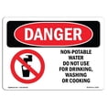 thumbnail image 1 of SignMission OS-DS-A-1218-L-1502 12 x 18 Po Signe de Danger OSHA - Eau Non Potable Ne Pas Utiliser pour Boire, 1 of 1