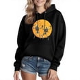 thumbnail image 4 of Mifsaly Mens Womens Halloween Hoodie Cute Black Graphic Hooded Fleece Pullover Sweatshirt with Kangaroo Pocket Comfortable Warm Fall Festival Party Clothes Black,L, 4 of 5
