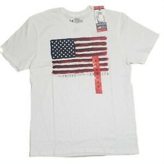 Great American Lakes and Timber Men's Short Sleeve Patriotic Graphic T-Shirt (White, Medium)