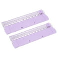 thumbnail image 1 of Unique Bargains 9 Inch Paper Cutter, 2Pcs Portable Paper Trimmer Slicer Scrapbooking Tool with Cutter Head Blade, Purple, 1 of 7