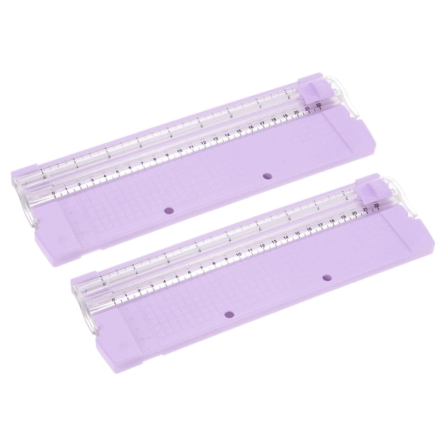 Unique Bargains 9 Inch Paper Cutter, 2Pcs Portable Paper Trimmer Slicer Scrapbooking Tool with Cutter Head Blade, Purple