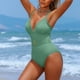 thumbnail image 5 of Trajes de baño de una pieza para mujer, traje de baño de bikini con tirantes y espalda descubierta de color liso para mujer, 5 of 5