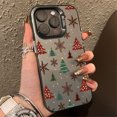 thumbnail image 3 of Funda IMD plateada electrochapada estilo navideño con copos de nieve de invierno para iPhone 16 15 14 11 12 13 Pro Max 7 8 Plus X XS XR, 3 of 5