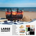 thumbnail image 6 of KLL Cat Watching City Sunset Print Large Beach Tote Bag Women Waterproof Sandproof Zipper Beach Tote Bag for Pool Gym Grocery Travel with Wet Pocket, 6 of 7
