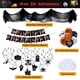 thumbnail image 2 of Decoraciones de Halloween para interiores y exteriores, recuerdos de fiesta de HAPPY HALLOWEEN con mantel de telarañas, suministros para fiestas colgantes, globos de esqueleto de murciélagos, tel, 2 of 4