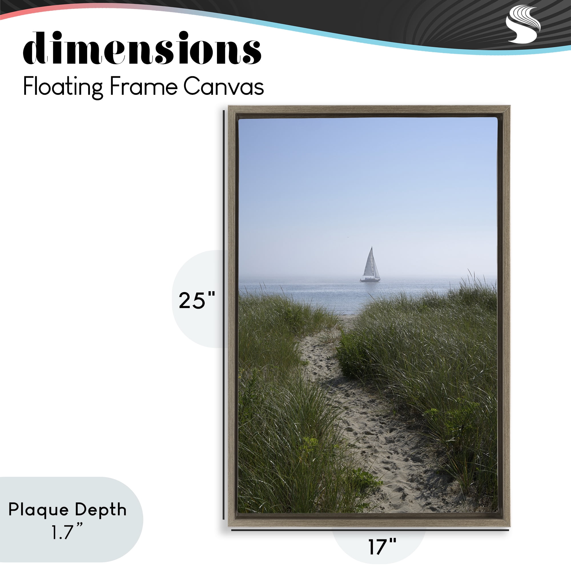 Stupell Industries Path to Morning Sail Brown Framed Floater Canvas Wall Art, design by JLM Photographs